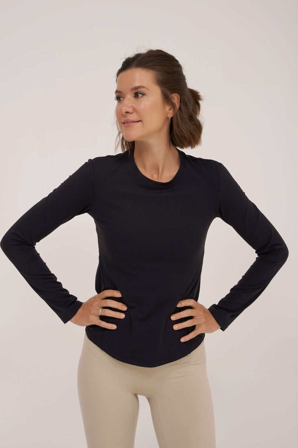 All Day Soft Black Long Sleeved Top
