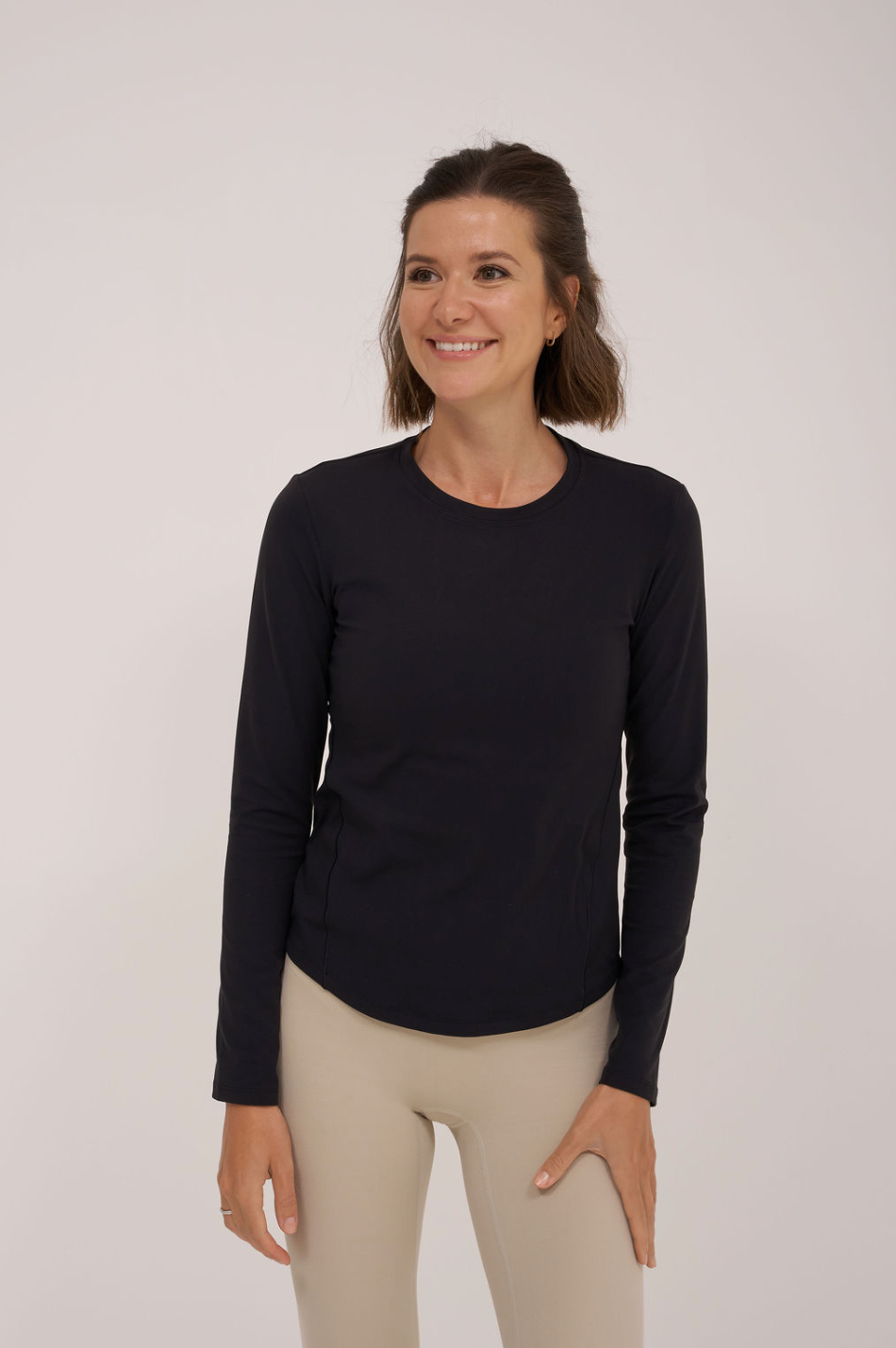 All Day Soft Black Long Sleeved Top