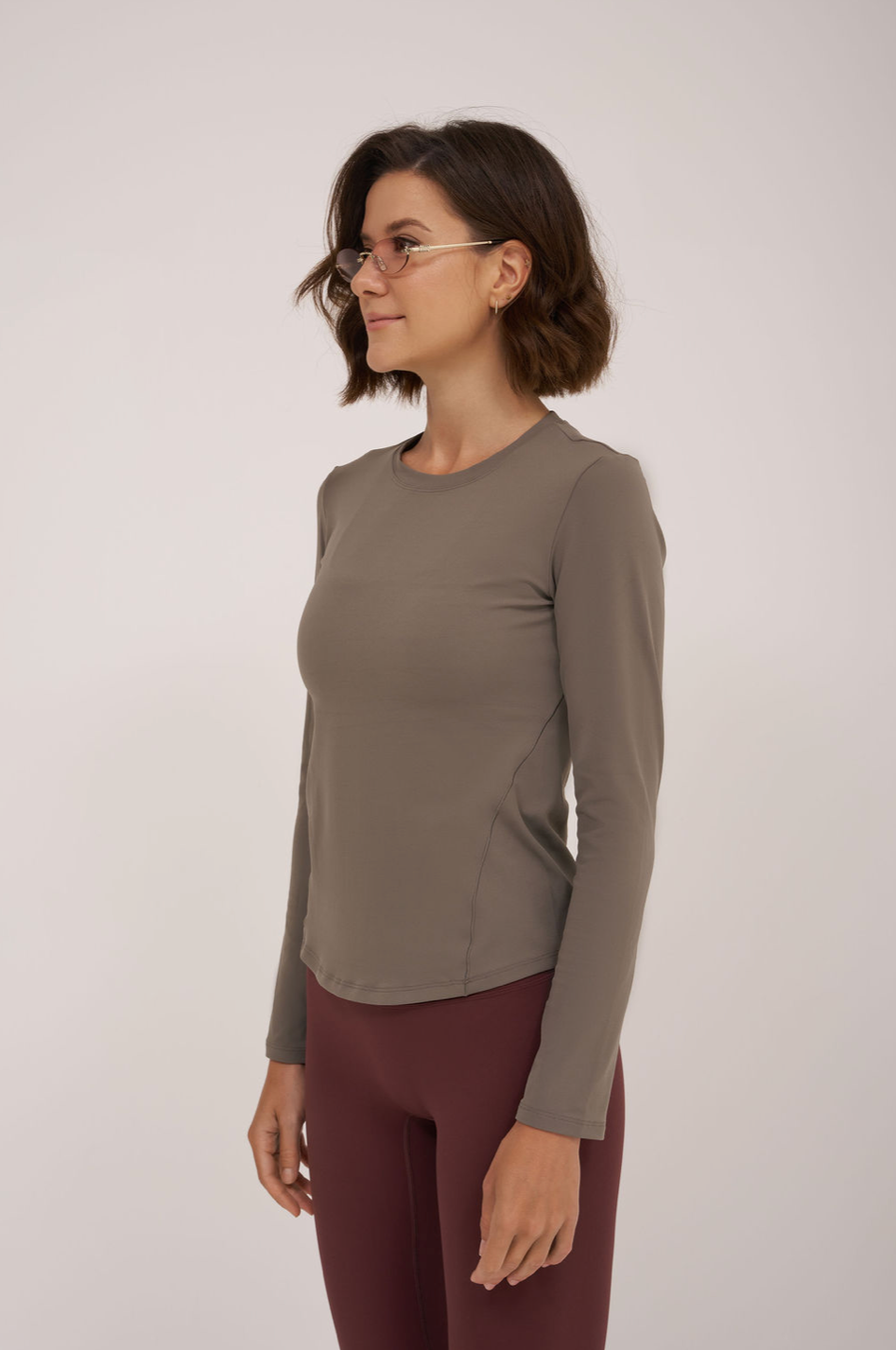 All Day Soft Khaki Long Sleeved Top